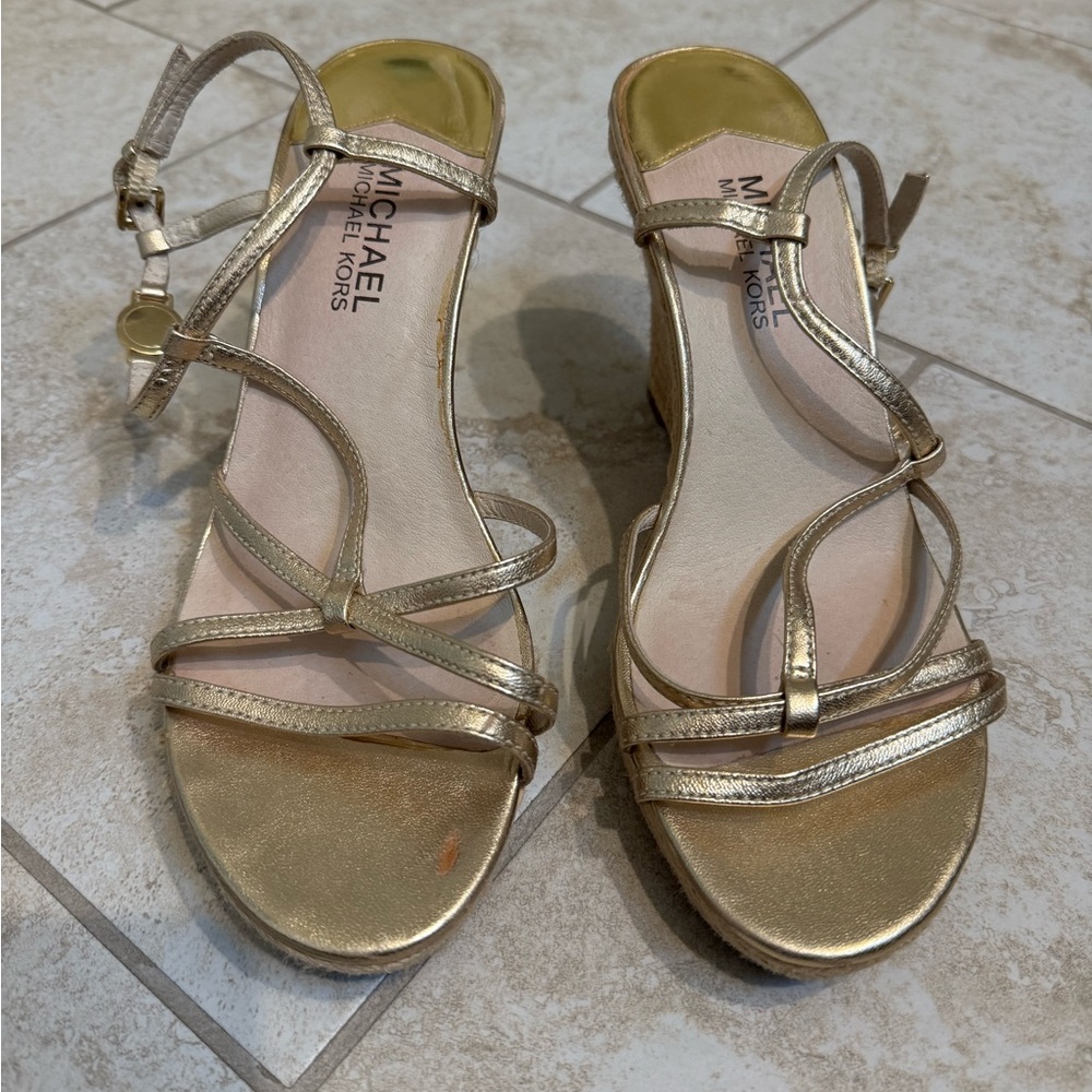 Michael Kors Metallic Gold Sandals